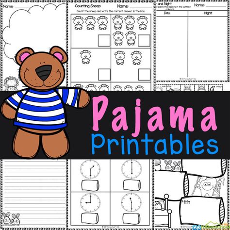 pajama day printable activities|free printable pajama worksheets.